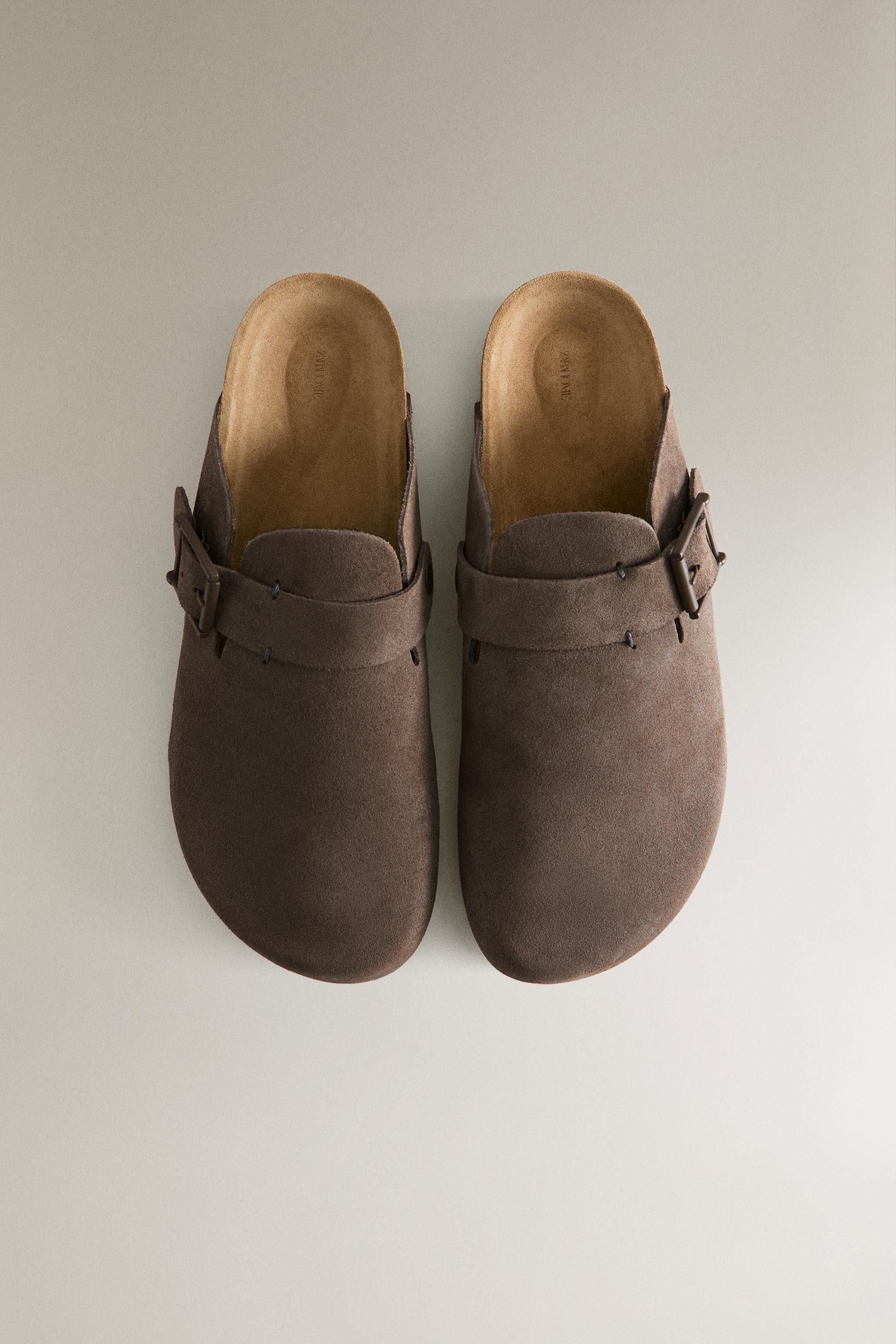 SABOT CUIR BOUCLE DÉTAIL SURPIQÛRE